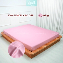 Ga giường kích thước 1m6x2m Lụa Tencel 60s Mướt Bedding cao cấp trơn, drap bo chun