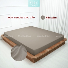 Ga giường kích thước 1m6x2m Lụa Tencel 60s Mướt Bedding cao cấp trơn, drap bo chun