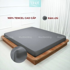 Ga giường kích thước 1m6x2m Lụa Tencel 60s Mướt Bedding cao cấp trơn, drap bo chun