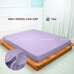 Ga giường kích thước 1m6x2m Lụa Tencel 60s Mướt Bedding cao cấp trơn, drap bo chun