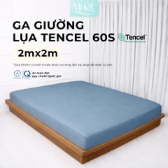Ga giường kích thước 2mx2m Lụa Tencel 60s Mướt Bedding, cao cấp trơn màu, drap bo chun, mềm, mịn, thoáng mát, mướt