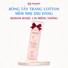 Bông tẩy trang cotton cao cấp Maison Rosée 130 miếng vuông mềm nhẹ dịu dàng