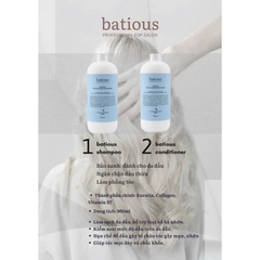 Bộ dầu gội xả Giảm dầu nhờn, làm phồng chân tóc BATIOUS Extra Volume 500ml - xanh