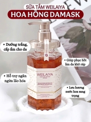 Sữa tắm dưỡng sáng da mịn màng Weilaiya Hoa hồng lưu hương cho mọi loại da 450ml