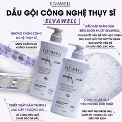 Bộ Dầu Gội Xả Phục Hồi Hư Tổn Siêu Suôn Mượt Elvawell 1000ml, Trẻ Hóa Da Đầu - Tím