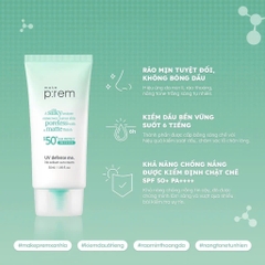 Kem Chống Nắng Vật Lý No Sebum Make P:rem Kiềm Dầu 6H SPF50+ 50ml