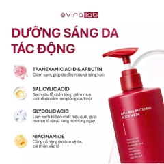 Sữa Tắm Dưỡng Sáng Eviralab AHA-BHA Britening Sạch sâu, Cấp ẩm mịn màng 300ml