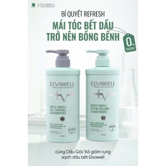 Dầu Gội Giảm Gãy Rụng Tóc Sạch Dầu Bết Elvawell 1000ml, Cân Bằng Dầu, Chắc Khỏe Nang Tóc - Xanh