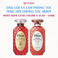 Bộ dầu gội xả Moist Diane Extra Volume & Scalp Làm phồng tóc, phục hồi dưỡng tóc mượt 450ml