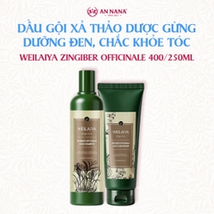 Bộ dầu gội xả Thảo dược Weilaiya Gừng Dưỡng đen, Chắc khỏe tóc, Kích thích phát triển 400/250ml