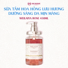 Sữa tắm dưỡng sáng da mịn màng Weilaiya Hoa hồng lưu hương cho mọi loại da 450ml