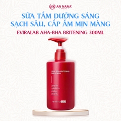 Sữa Tắm Dưỡng Sáng Eviralab AHA-BHA Britening Sạch sâu, Cấp ẩm mịn màng 300ml