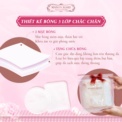 Bông tẩy trang cotton cao cấp Maison Rosée 130 miếng vuông mềm nhẹ dịu dàng