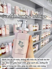 Sữa tắm dưỡng sáng da mịn màng Weilaiya Hoa trà lưu hương cho mọi loại da 450ml