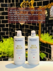 Bộ Gội Xả Phục Hồi Tóc Hư Tổn Goldwell Rich Repair Giảm Khô Xơ, Chẻ Ngọn