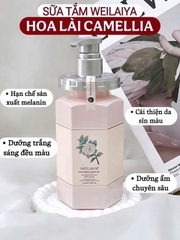 Sữa tắm dưỡng sáng da mịn màng Weilaiya Hoa trà lưu hương cho mọi loại da 450ml