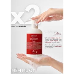 Bộ dầu gội xả Phục hồi hư tổn tóc chắc khỏe, giảm gãy rụng BATIOUS ULTIMATE 500ml - đỏ