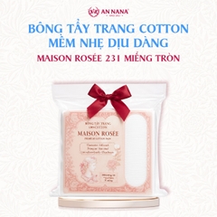 Bông tẩy trang cotton cao cấp Maison Rosée 231 miếng tròn mềm nhẹ dịu dàng