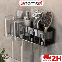 Kệ Để Bàn Chải Đánh Răng Enomax Đựng Bàn Chải Đánh Răng Chất Liệu Nhôm Hàng Không, Cài Đặt Không Cần Khoan. Nhà Tắm
