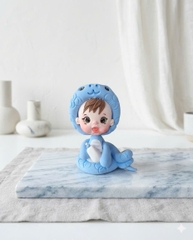 Chibi em bé rắn xanh dương
