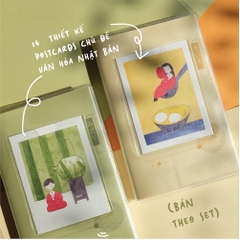 Set Postcards thay thế cho sổ Palette series 🎨 16 thiết kế phác họa văn hóa Nhật Bản đầy màu sắc