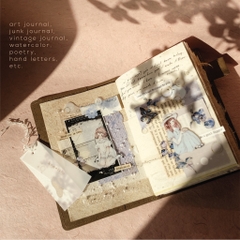 Sổ Vintage Journal 'Komorebi'| Mix 8 loại giấy thủ công Việt Nam | Bìa giấy giặt được Teayoushop