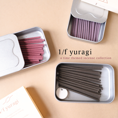 Nhang thơm tinh dầu cao cấp Yuragi - kèm hộp thiếc và chân đế - Short Stick from Kyoto