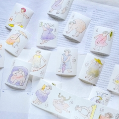 [Siêu phẩm] Full cuộn lịch năm 366 ngày dạng sticker cuộn Dodolulu | chất washi có đế | có đường cắt sẵn