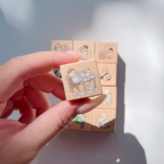 Tách lẻ set stamp Mr. Bird with paper hãng Yamadoro | Chính hãng Taiwan