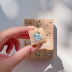 Tách lẻ set stamp Mr. Bird with paper hãng Yamadoro | Chính hãng Taiwan
