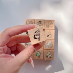 Tách lẻ set stamp Mr. Bird with paper hãng Yamadoro | Chính hãng Taiwan