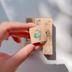 Tách lẻ set stamp Mr. Bird with paper hãng Yamadoro | Chính hãng Taiwan