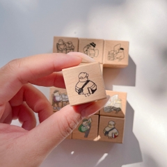 Tách lẻ set stamp Mr. Bird with paper hãng Yamadoro | Chính hãng Taiwan