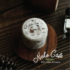 PET Tape Stickers bế sẵn 'Neko Cafe' by teayoushop