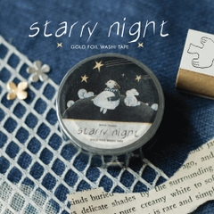 Washi Tape nhũ vàng nổi 