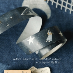 Washi Tape nhũ vàng nổi 
