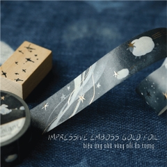 Washi Tape nhũ vàng nổi 