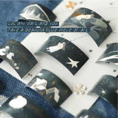 Washi Tape nhũ vàng nổi 