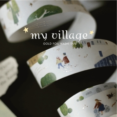 Washi Tape nhũ vàng nổi 