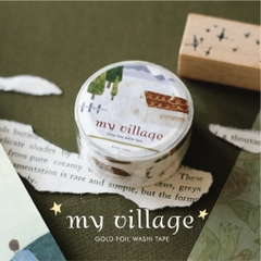 Washi Tape nhũ vàng nổi 