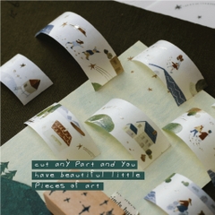 Washi Tape nhũ vàng nổi 