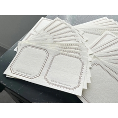 [Chiết lẻ 9 tờ] Các mẫu giấy Sticker Note dập nhũ chìm hãng Oeda Letterpress