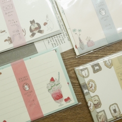 Set giấy viết thư (8 tờ giấy + 4 phong bì) size trung Nhật Bản