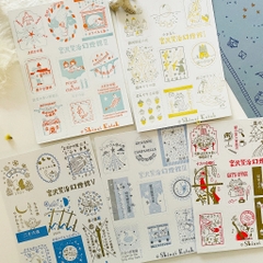 Các mẫu sticker con tem Letterpress (in thủ công) | Shinzi Katoh