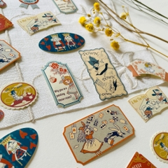 Các mẫu flake sticker hộp thiếc Alice in Wonderland by Shinzi Katoh