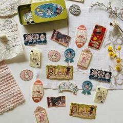 Các mẫu flake sticker hộp thiếc Alice in Wonderland by Shinzi Katoh