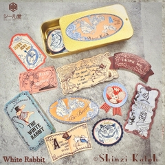 Các mẫu flake sticker hộp thiếc Alice in Wonderland by Shinzi Katoh