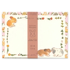 Set giấy viết thư (8 tờ giấy + 4 phong bì) size trung Nhật Bản