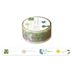 Các mẫu clear tape (chất PET trong suốt) chủ đề hoa lá ép khô | hãng Ryuryu Nhật Bản