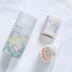 [Siêu phẩm] Chiết 1 tháng lịch năm 365 ngày dạng sticker cuộn Dodolulu | chất washi có đế | có đường cắt sẵn